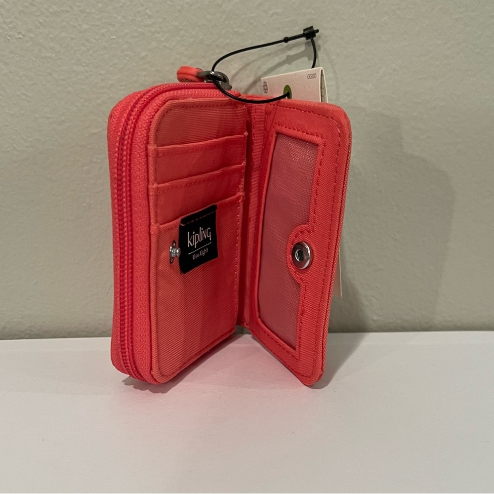 Kipling TOPS NR Small Wallet Cardholder Coral Crush - Picture 5 of 9